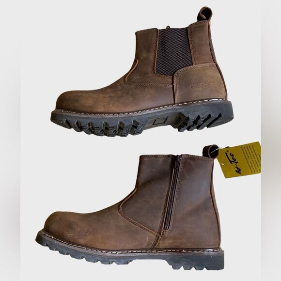 NWB Ad Tec 6" Crazy Horse Soft Toe Chelsea Work Boots Men's 11.5W Leather Rugged - Picture 9 of 16